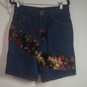 Colorful Patchwork Denim Shorts